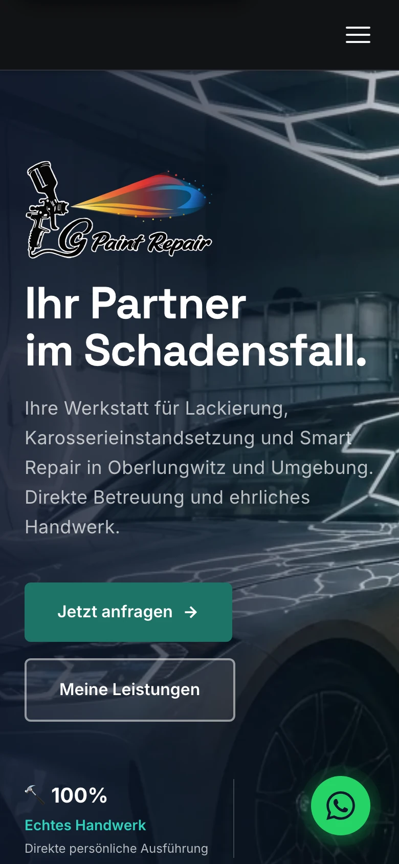 Smartphone-Ansicht des Projekts CG Paint & Repair